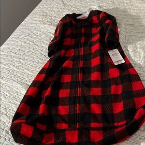 Long-Sleeve Wearable Blanket Red Checkered Print (6-9 months)